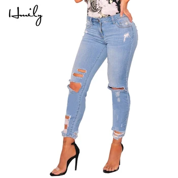HMILY Ripped Bleach Wash Skinny Jeans Hole Spring Women Casual High Quality Mid Waist Denim Pants Fashion Long Trousers
HMILY Ripped Bleach Wash Skinny Jeans Hole Spring Women Casual High Quality Mid Waist Denim Pants Fashion Long Trousers