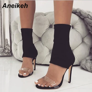 Aneikeh 2020 New Stretch Fabric Women Boots Clear Ankle Stiletto Heels Transparent PVC Cut-out Open Toe Short Boots Sandals
Aneikeh 2020 New Stretch Fabric Women Boots Clear Ankle Stiletto Heels Transparent PVC Cut-out Open Toe Short Boots Sandals