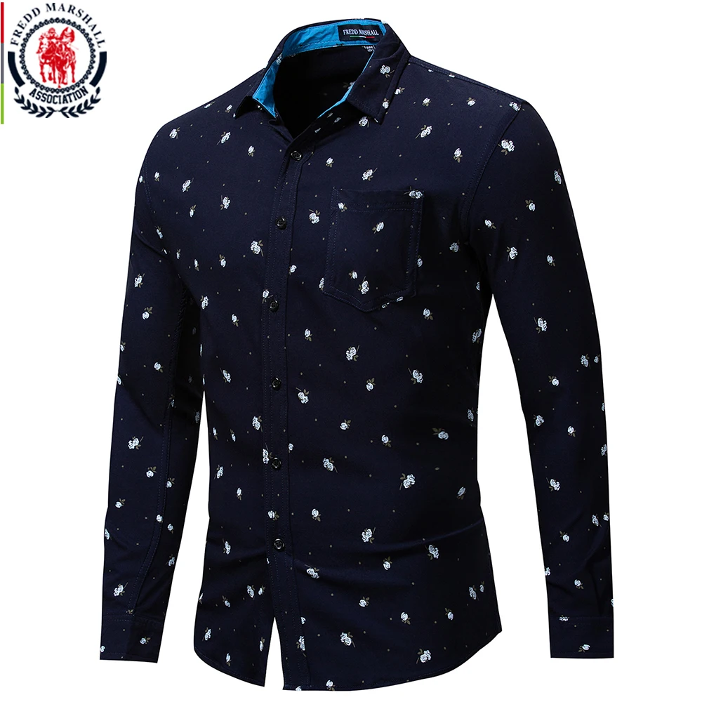 Fredd Marshall Autumn New Long Sleeve Rose Shirt Men 100% Cotton Allover Printed Shirts Male Casual Dress Shirt With Pocket 175
Fredd Marshall Autumn New Long Sleeve Rose Shirt Men 100% Cotton Allover Printed Shirts Male Casual Dress Shirt With Pocket 175
