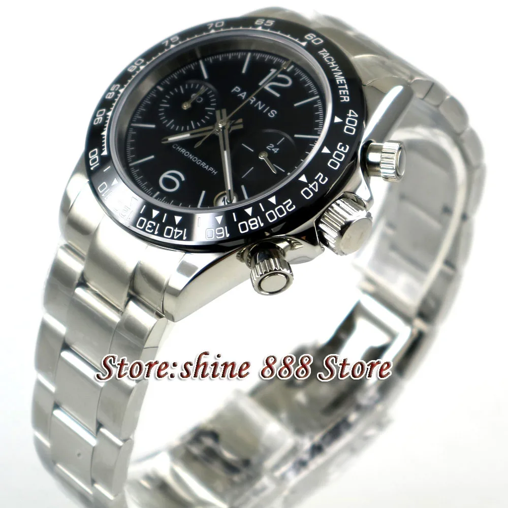 39mm parnis Black Dial Sapphire Glass ceramic Bezel Quartz Movement men's Watch
39mm parnis Black Dial Sapphire Glass ceramic Bezel Quartz Movement men's Watch