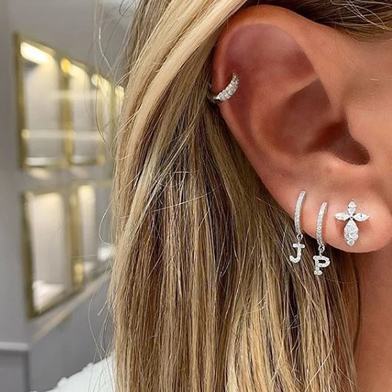 1 piece Gold silver 2 color clear cz 26 Initial charm circle dangle drop earring personalized name letter Alphabet earrings
1 piece Gold silver 2 color clear cz 26 Initial charm circle dangle drop earring personalized name letter Alphabet earrings