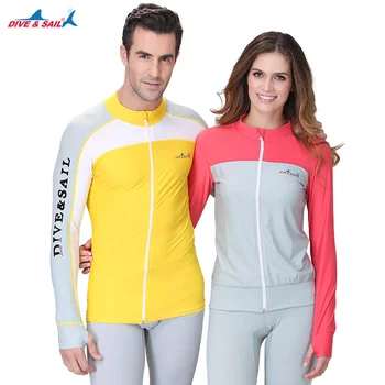 Women men Super Elastic Cardigan Rashguard surf zipper Shirts Jacket Lovers Style Swim Rash Guards UV Shirt Water sports Wetsuit
Women men Super Elastic Cardigan Rashguard surf zipper Shirts Jacket Lovers Style Swim Rash Guards UV Shirt Water sports Wetsuit