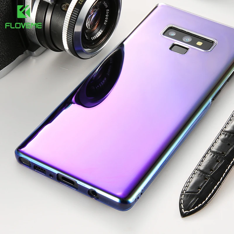 FLOVEME градиентный чехол для Samsung Galaxy S8 Plus S9 жесткий прозрачный с голубым лучем S7 Edge