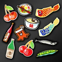 Fish Sushi Food Iron On Patch Clothing Embroidered Sewing Applique Sew On Fabric Badge Apparel Accessories Patches image