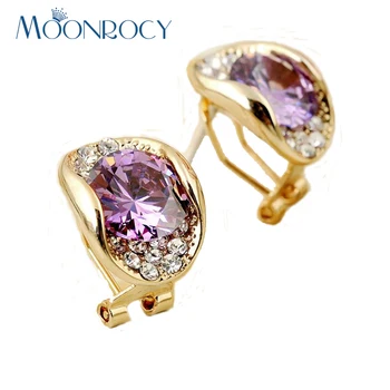 MOONROCY Free Shipping Fashion Jewelry Cubic Zirconia Rose Gold Color Purple Red Crystal Earrings New for Women Girls Gift
MOONROCY Free Shipping Fashion Jewelry Cubic Zirconia Rose Gold Color Purple Red Crystal Earrings New for Women Girls Gift