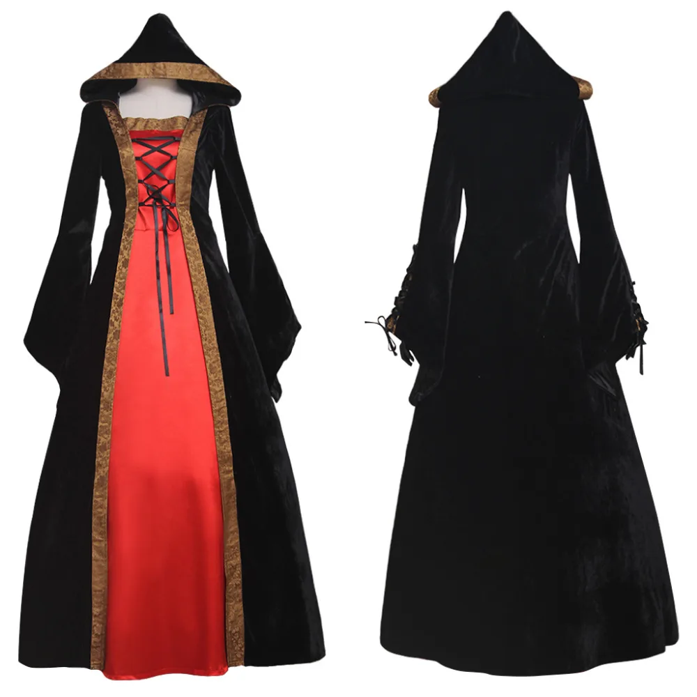 Ladies Hooded Velvet Medieval Renaissance Ball Gown Dress Cosplay Costume Adult Fantasy Fancy Party Dress
Ladies Hooded Velvet Medieval Renaissance Ball Gown Dress Cosplay Costume Adult Fantasy Fancy Party Dress
