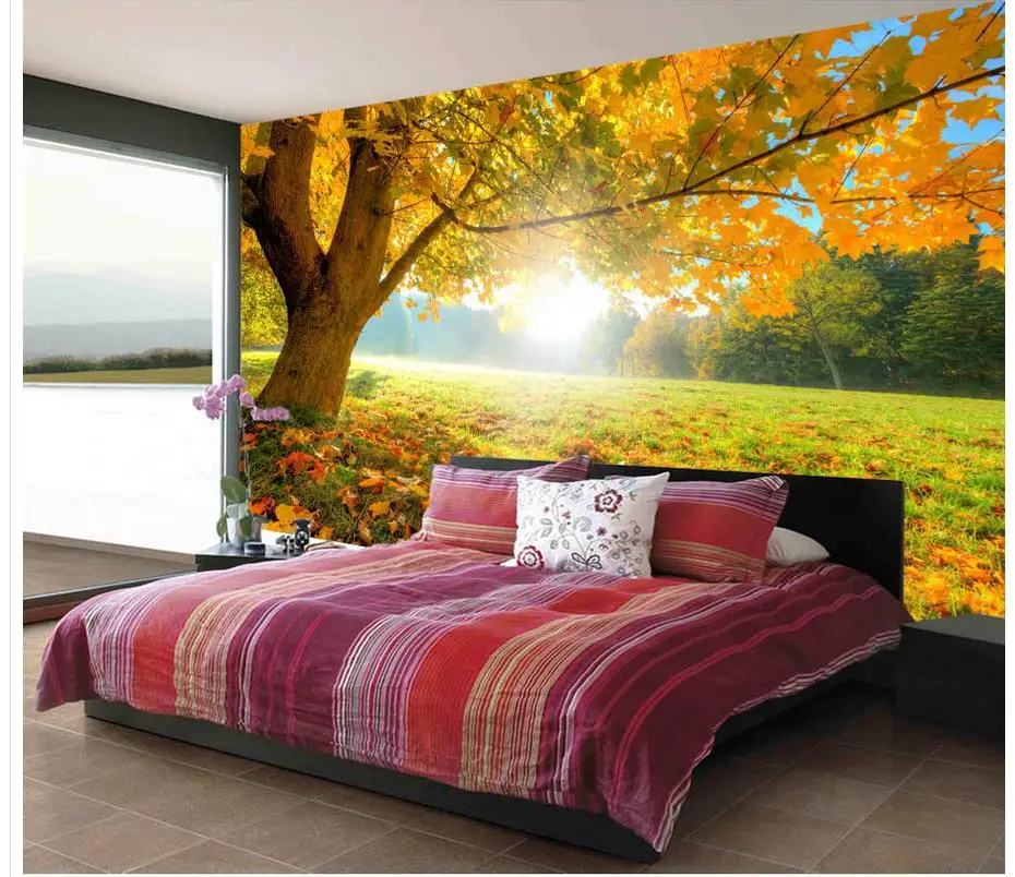 Custom Any Size 3D Wall Mural Wallpaper Original Beautiful Golden Maple Leaf Big Tree Autumn Forest Sun TV Background Wall
Custom Any Size 3D Wall Mural Wallpaper Original Beautiful Golden Maple Leaf Big Tree Autumn Forest Sun TV Background Wall