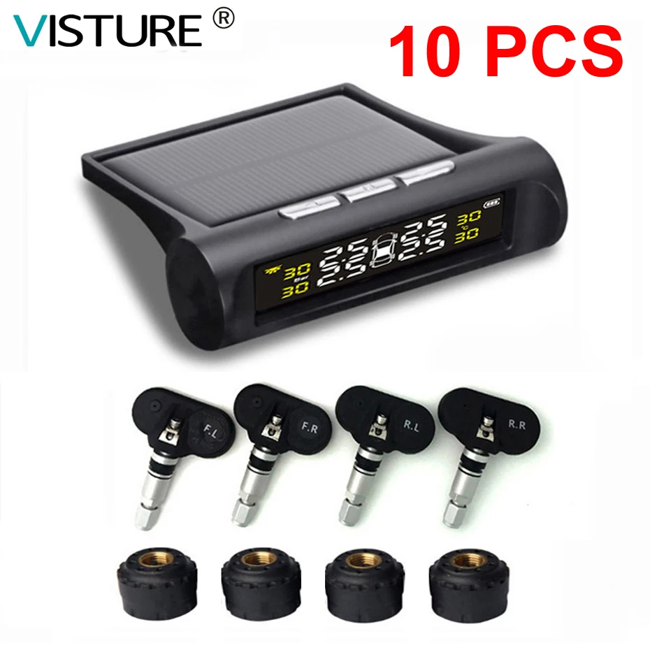 10 pcs Per Lot Solar TPMS Car Tire Pressure Alarm Monitor System Auto Temperature Warning Visture D02W D02N
10 pcs Per Lot Solar TPMS Car Tire Pressure Alarm Monitor System Auto Temperature Warning Visture D02W D02N