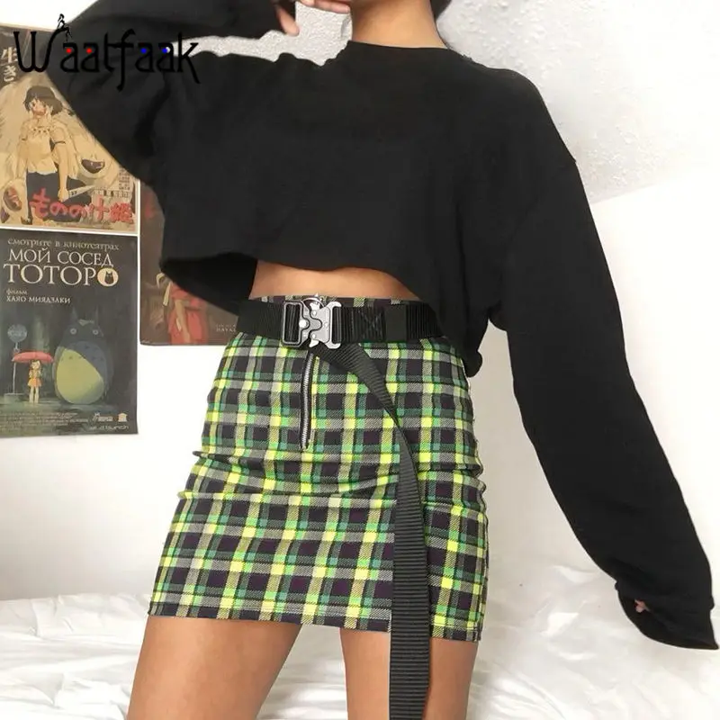 Waatfaat Summer Pencil Skirts Womens Plaid High Waisted Mini Skirt Ladies Zipper Up Harajuku Sexy A-line Korean Skirt Bodycon
Waatfaat Summer Pencil Skirts Womens Plaid High Waisted Mini Skirt Ladies Zipper Up Harajuku Sexy A-line Korean Skirt Bodycon