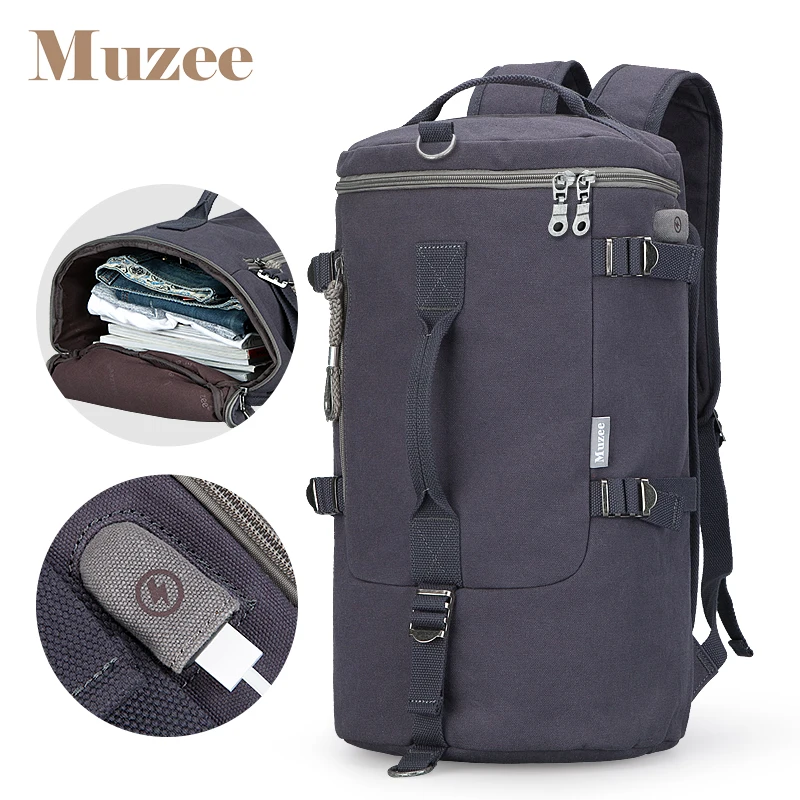 Вместительный рюкзак Muzee дорожная сумка мужская для багажа на плечо Холщовый