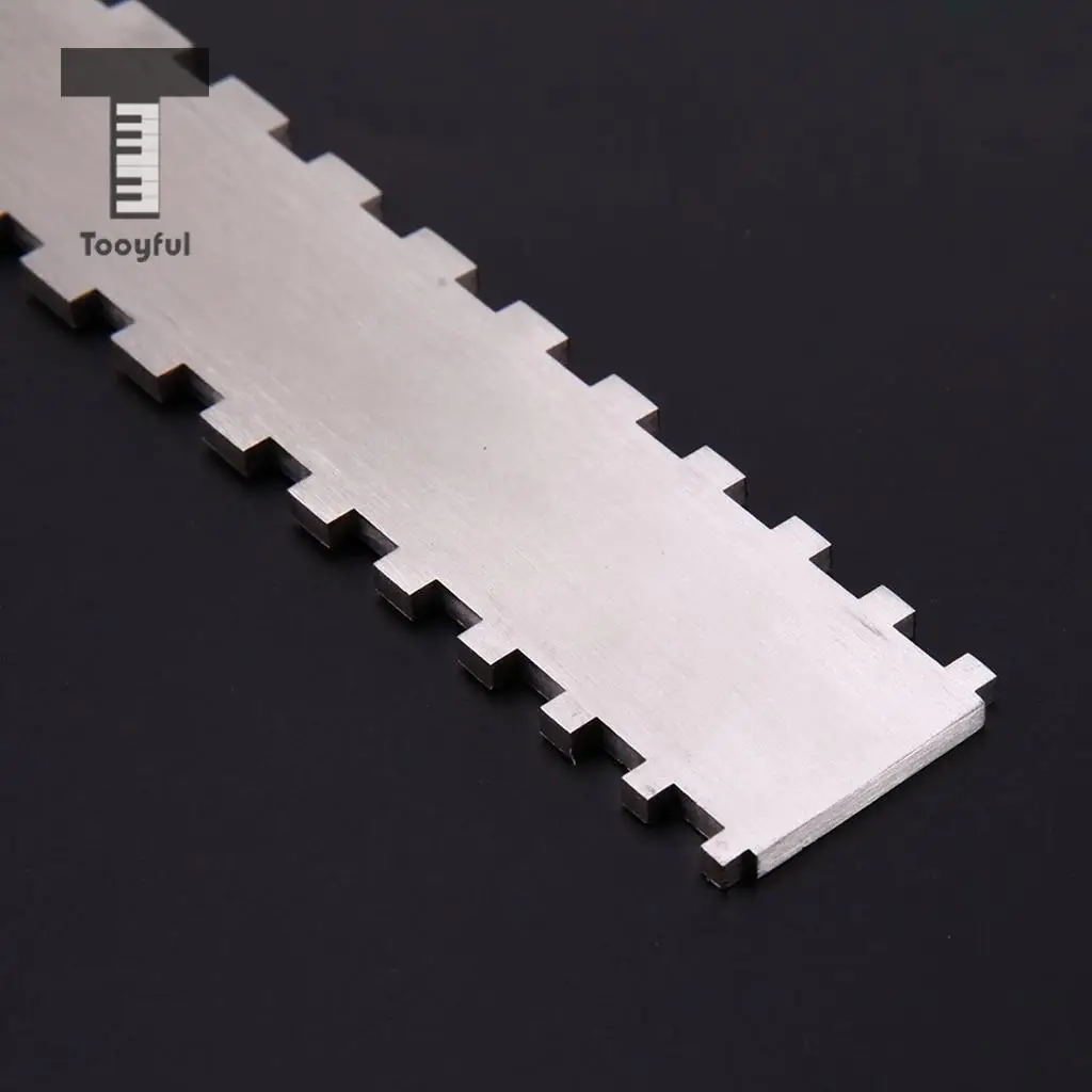 Tooyful Stainless Steel 1x Fretboard Ruler with 6x Radius Gauges Measuring Tools for Guitar Bass Luthier Tool