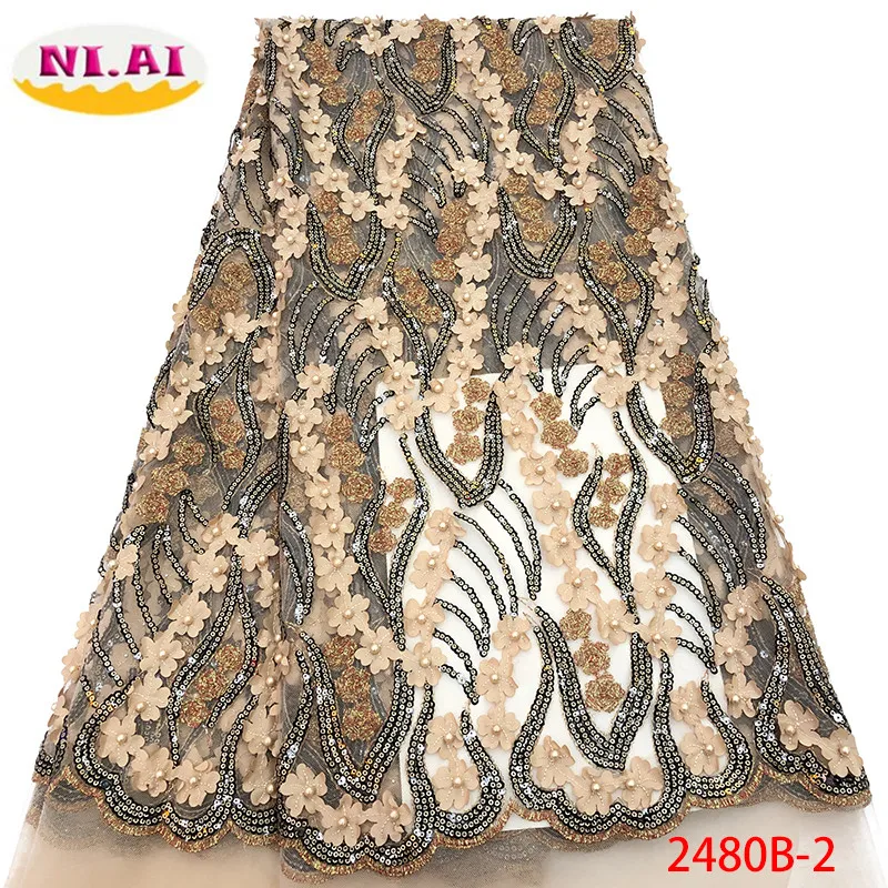 Nigerian Beaded Lace Fabric 2019 High Quality African 3D Net Lace Fabric Wedding French Tulle Lace Material For Dress XY2480B-2
Nigerian Beaded Lace Fabric 2019 High Quality African 3D Net Lace Fabric Wedding French Tulle Lace Material For Dress XY2480B-2