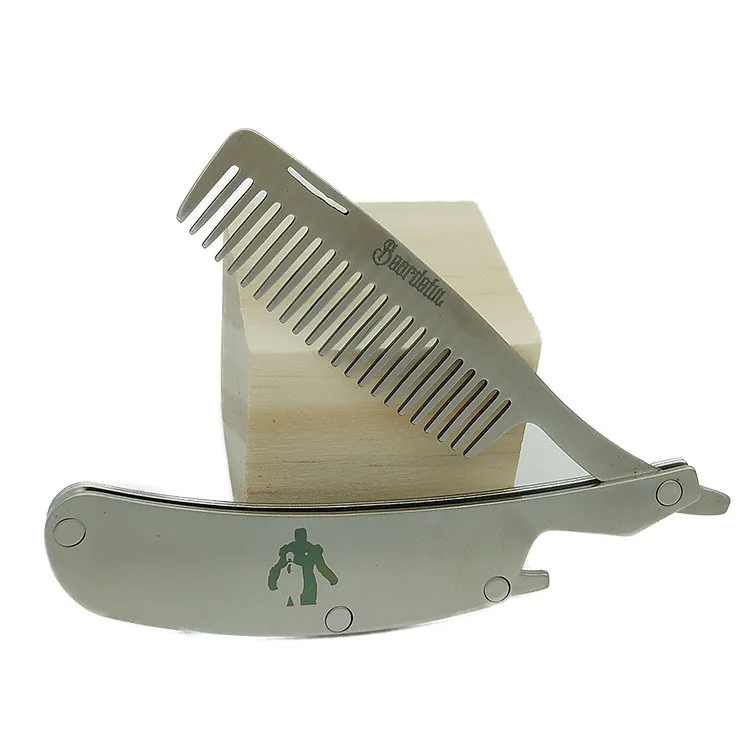 High Quality Professional Men's mustache comb Anti Static Stainless Steel Folding Comb Can Be Use As A Bottle Opener
High Quality Professional Men's mustache comb Anti Static Stainless Steel Folding Comb Can Be Use As A Bottle Opener