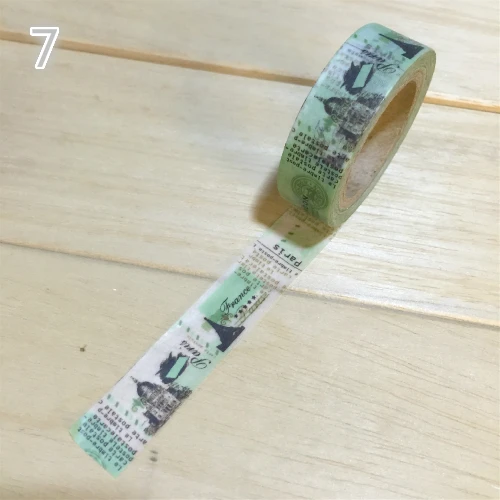 Beautiful 15mm*10m high quality washi paper tape/Tinge green France amorous feelings view masking japan washi tape
Beautiful 15mm*10m high quality washi paper tape/Tinge green France amorous feelings view masking japan washi tape