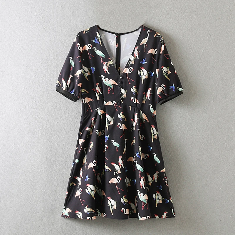 Animal Printed V Neck Short Dresses Women Fashion Short Sleeve Dress Women Elegant Pleated Mini Dress Female Ladies DC01
Animal Printed V Neck Short Dresses Women Fashion Short Sleeve Dress Women Elegant Pleated Mini Dress Female Ladies DC01