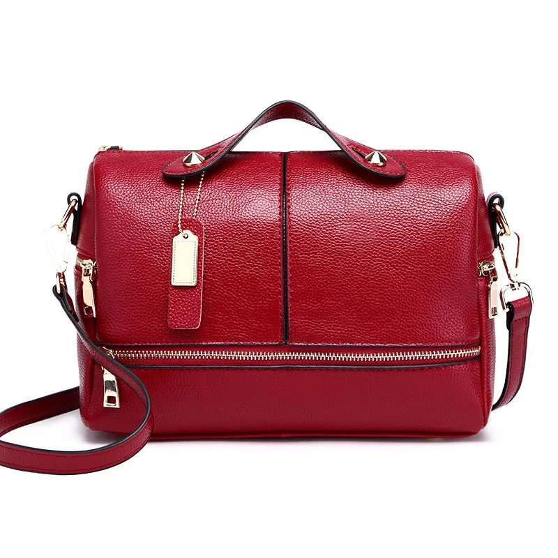 ONEFULL NEW FASHION pu leather shoulder bag women Spring Boston bag vintage zipper patchwork messenger bags casual work satchel
ONEFULL NEW FASHION pu leather shoulder bag women Spring Boston bag vintage zipper patchwork messenger bags casual work satchel