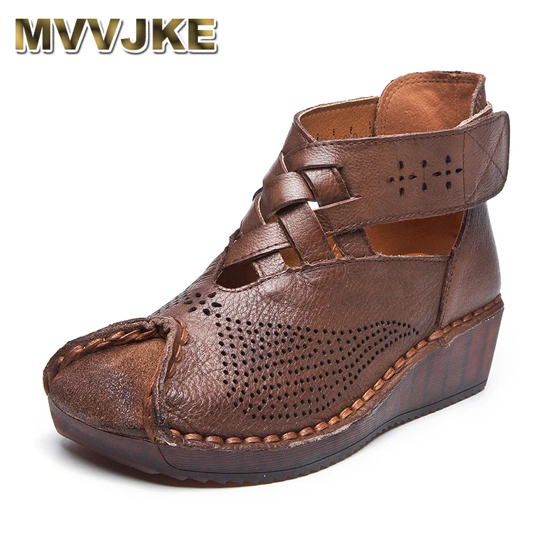 MVVJKE Summer Women Boots Casual Ankle Boots Genuine leather Cut-outs Wedges Boots Retro Handmade Women's shoes
MVVJKE Summer Women Boots Casual Ankle Boots Genuine leather Cut-outs Wedges Boots Retro Handmade Women's shoes