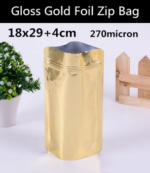 50pcs/lot 18cm*29cm+4cm 270mic Glossy Gold Pure Aluminum Foil Zip Lock Bag Gift Packaging Bag
50pcs/lot 18cm*29cm+4cm 270mic Glossy Gold Pure Aluminum Foil Zip Lock Bag Gift Packaging Bag