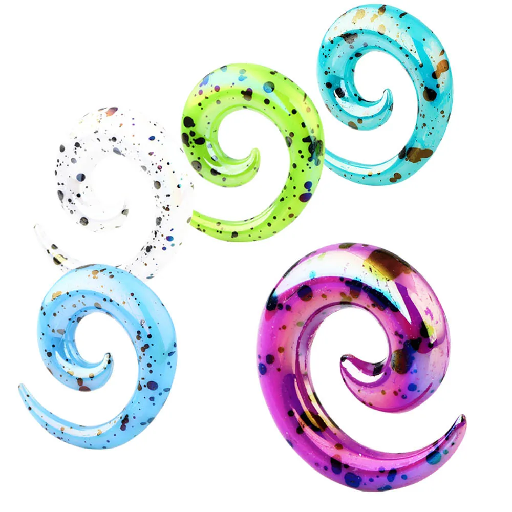 

2pcs 1.6-12mm Acrylic Spiral Ear Tapers Flesh Tunnel Gauges Stretching Kit Plugs Earrings Tunnel Expanders Piercing Body Jewelry