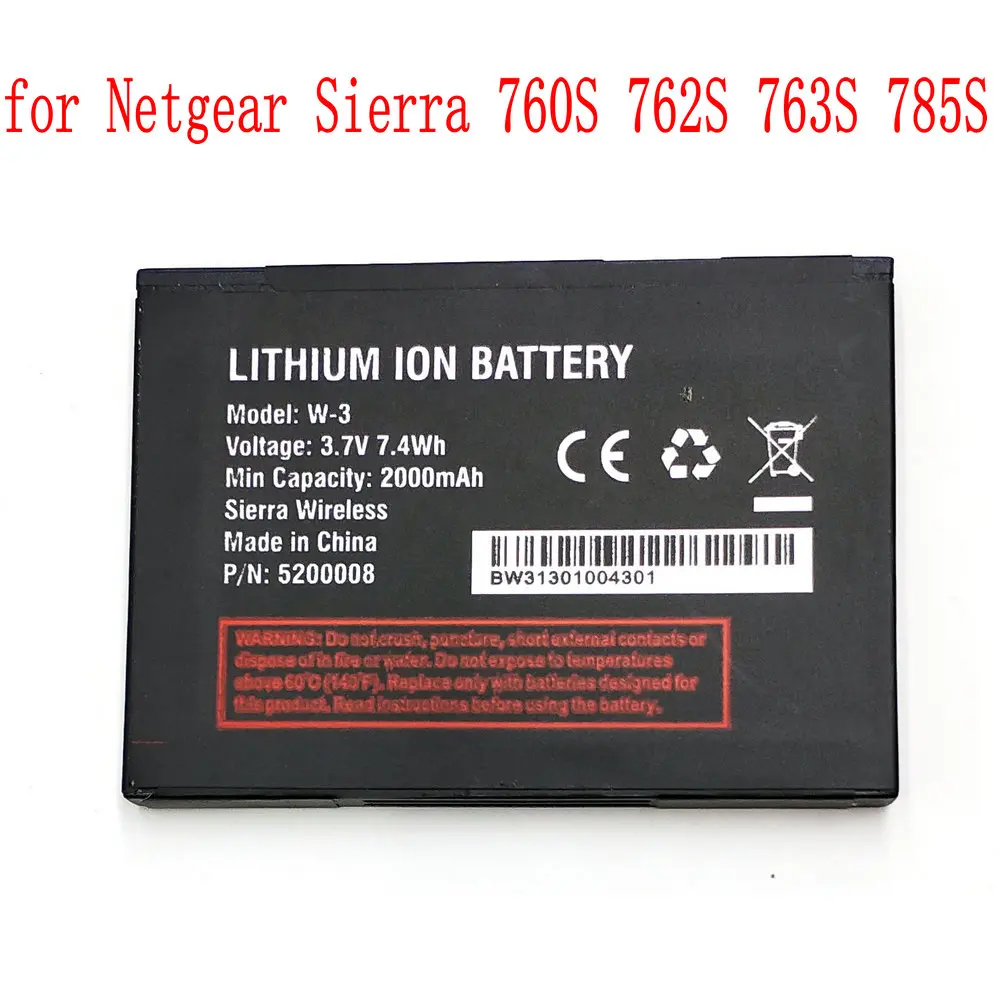 Original 3.7V 2000mAh W-3 Battery For Netgear Sierra 760S 762S 763S 785S Wireless Router Rechargeable Batteries
Original 3.7V 2000mAh W-3 Battery For Netgear Sierra 760S 762S 763S 785S Wireless Router Rechargeable Batteries