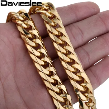 Mens Chain 13/15mm Heavy Gold Color Silver Color 316L Stainless Steel Double Curb Link Rombo Boys Necklace Wholesale Gift LHN57
Mens Chain 13/15mm Heavy Gold Color Silver Color 316L Stainless Steel Double Curb Link Rombo Boys Necklace Wholesale Gift LHN57