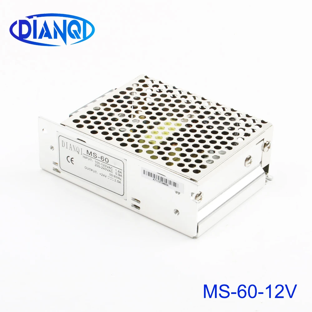 DIANQI power supply 60w 12v 5a power suply unit 60w 12v mini size din led ac dc converter ms-60-12
DIANQI power supply 60w 12v 5a power suply unit 60w 12v mini size din led ac dc converter ms-60-12