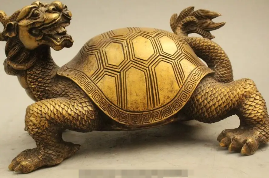 S02819 5" Chinese Folk Feng Shui Bronze Lucky Longevity Dragon tortoise Turtle Statue (B0413)
S02819 5" Chinese Folk Feng Shui Bronze Lucky Longevity Dragon tortoise Turtle Statue (B0413)
