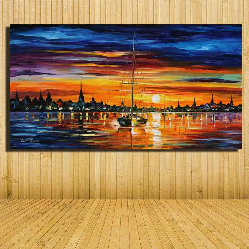 Canvas Painting Modern Palette Knife Sea view sailboat Oil Painting Wall Pictures for Living Room Cuadros Home Decor Unframed
Canvas Painting Modern Palette Knife Sea view sailboat Oil Painting Wall Pictures for Living Room Cuadros Home Decor Unframed