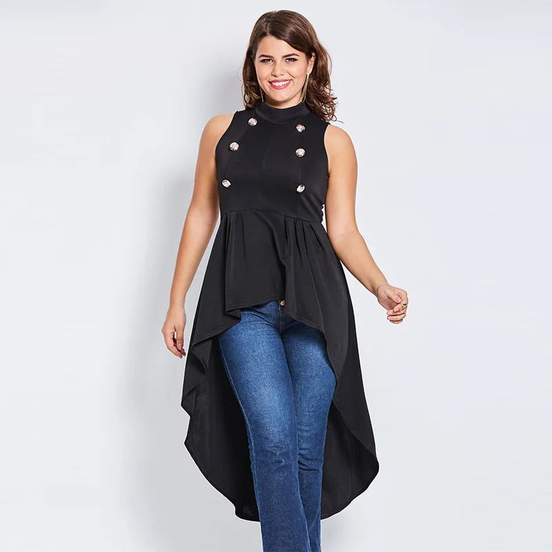 2018 New Autumn Large Sizes Fashion Cotton Black Women T-shirts Slim Plain Swallowtail Button Girl Tops Plus Size Female T-shirt
2018 New Autumn Large Sizes Fashion Cotton Black Women T-shirts Slim Plain Swallowtail Button Girl Tops Plus Size Female T-shirt
