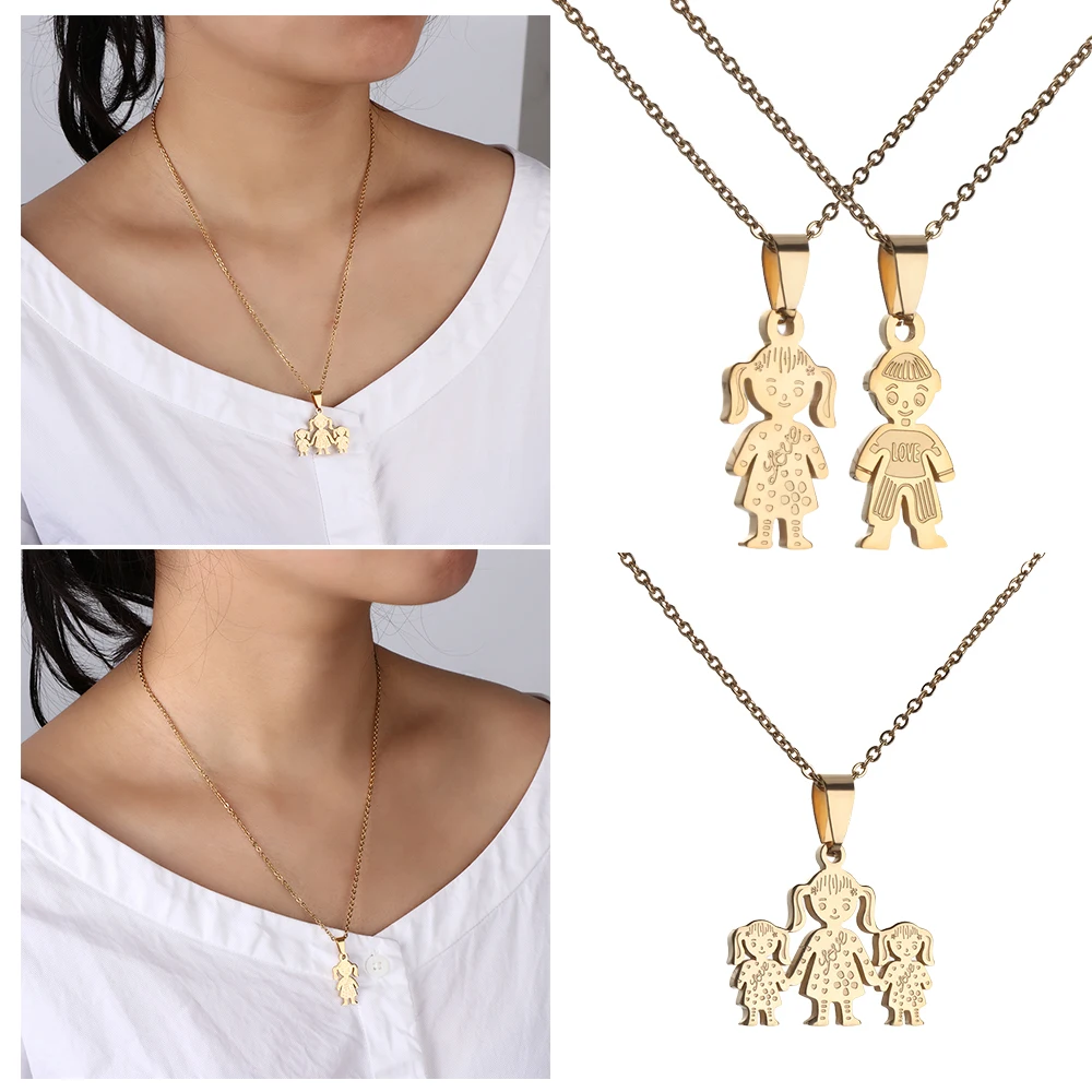 1PC Mother&Kids Pendant Necklaces Stainless Steel Gold Silver Chain Family Necklaces Children and Mom Necklace Collier Jewelry
1PC Mother&Kids Pendant Necklaces Stainless Steel Gold Silver Chain Family Necklaces Children and Mom Necklace Collier Jewelry