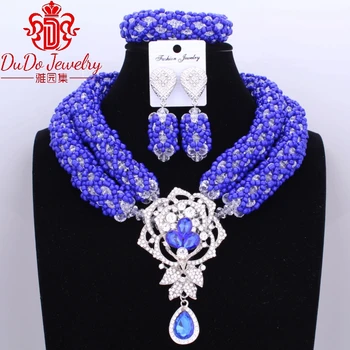 Big Design African Nogerian Wedding Birdal Jewelry Set Dubai Royal Blue Necklace Set Christmas Party 3Pics Newest Jewellery
Big Design African Nogerian Wedding Birdal Jewelry Set Dubai Royal Blue Necklace Set Christmas Party 3Pics Newest Jewellery