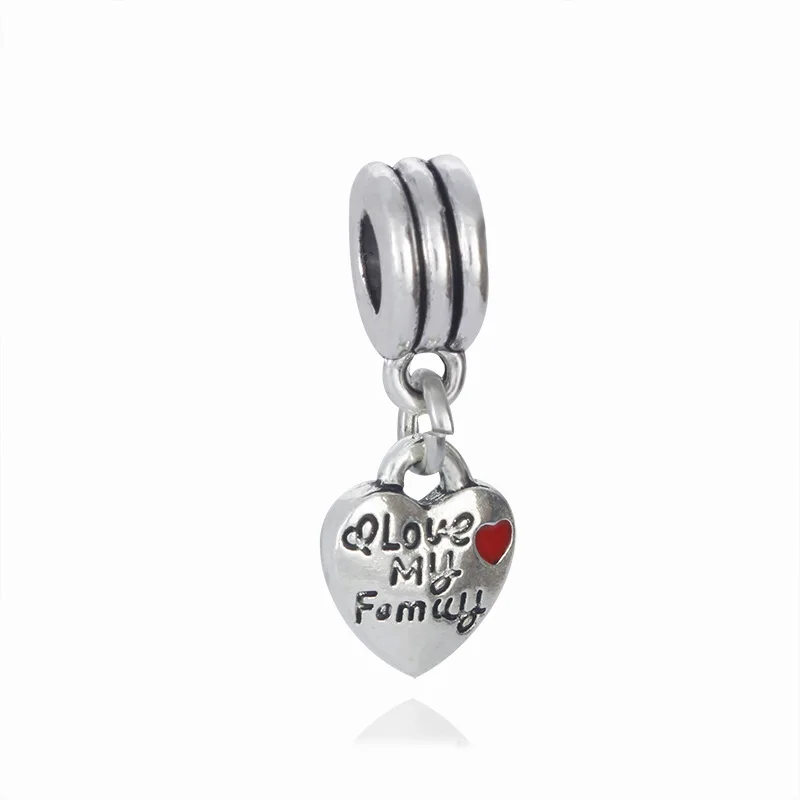 Heart Shape Love My Family Words Silvering Beads Big Hole Charm Pendants DIY Jewelry Accessories Fit Necklace Bracelet JPP238
Heart Shape Love My Family Words Silvering Beads Big Hole Charm Pendants DIY Jewelry Accessories Fit Necklace Bracelet JPP238