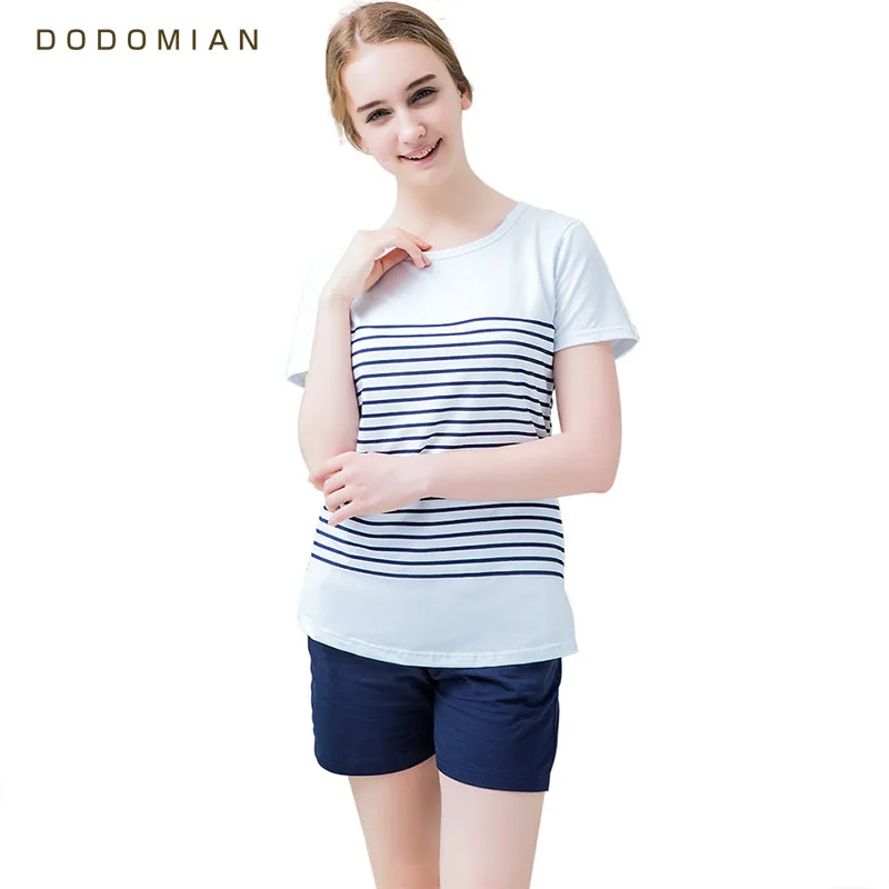 Women Pajamas Sets Cotton Shorts Round Neck Striped Summer Sleepwear for Women 2 Pieces Soft and Comfort Homewear Pijamas
Women Pajamas Sets Cotton Shorts Round Neck Striped Summer Sleepwear for Women 2 Pieces Soft and Comfort Homewear Pijamas