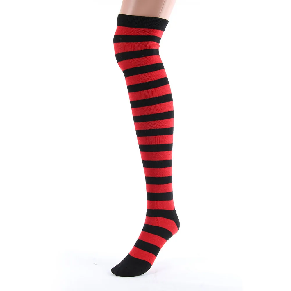 Image Women Lady Girl Over The Knee Socks Striped Thigh High Long Striped Stocking