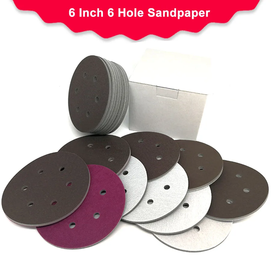 6 Inch 150mm 6 Hole Dry Wet Sponge Sandpaper Flocking Disc Sanding Paper 300-2000 Grit Abrasive Tools Accessories
6 Inch 150mm 6 Hole Dry Wet Sponge Sandpaper Flocking Disc Sanding Paper 300-2000 Grit Abrasive Tools Accessories