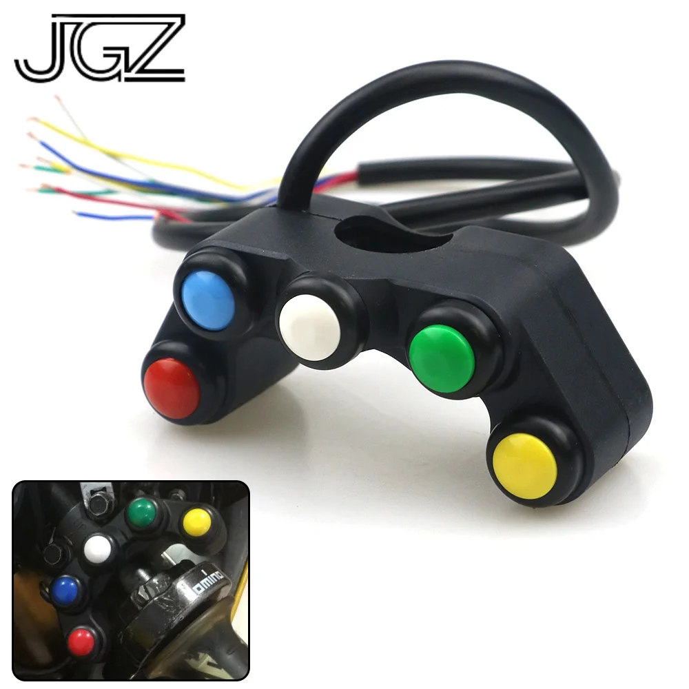 5 Button in 1 Motorcycle On-Off Switch Control Headlight Horn Turn Signal Brake Stop Running Light for Honda Yamaha Kawasaki BMW
5 Button in 1 Motorcycle On-Off Switch Control Headlight Horn Turn Signal Brake Stop Running Light for Honda Yamaha Kawasaki BMW