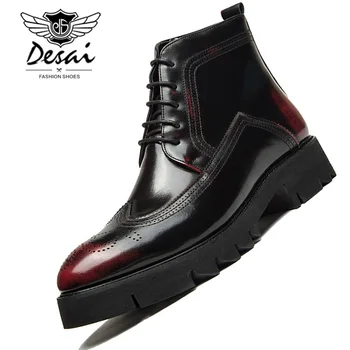 Luxury Brand Men Boots England Pointy Leather Shoes Spring Winter Men Carved Business Casual Boots Lace-UP High-Cut Shoes Male
Luxury Brand Men Boots England Pointy Leather Shoes Spring Winter Men Carved Business Casual Boots Lace-UP High-Cut Shoes Male