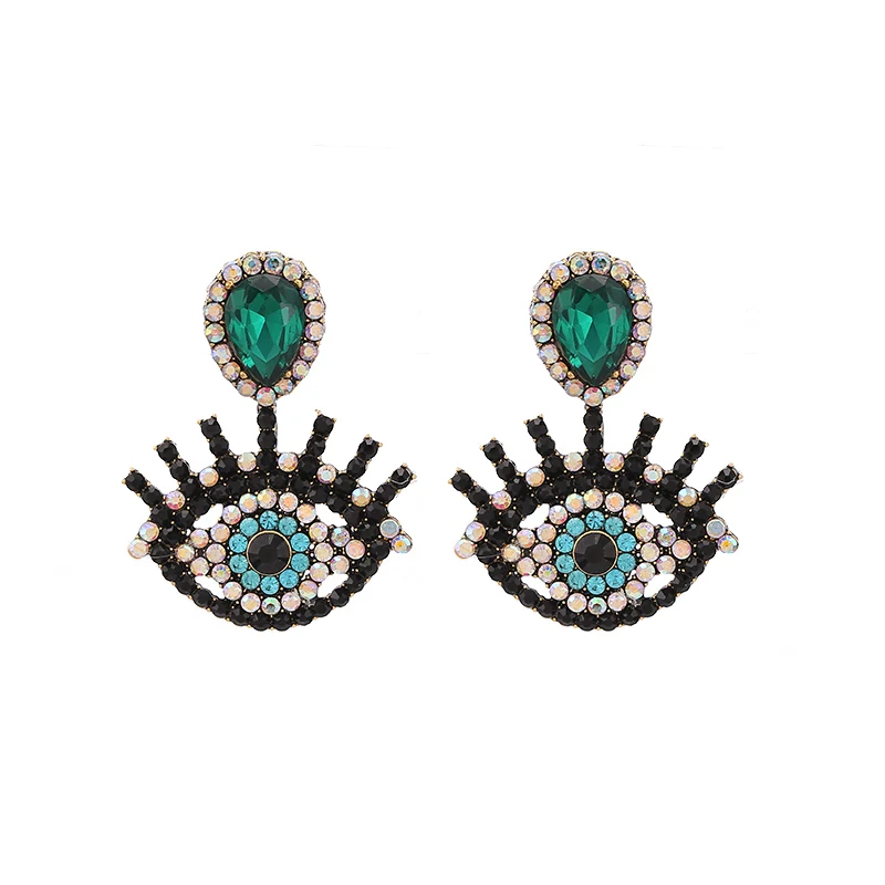 Crystal stone earrings sutd earrings for women statement earrings drop earrings for women Dark Green