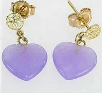 wb001 Purple Jade Love Heart 18KGP Fortune Dangle Earrings 
wb001 Purple Jade Love Heart 18KGP Fortune Dangle Earrings
