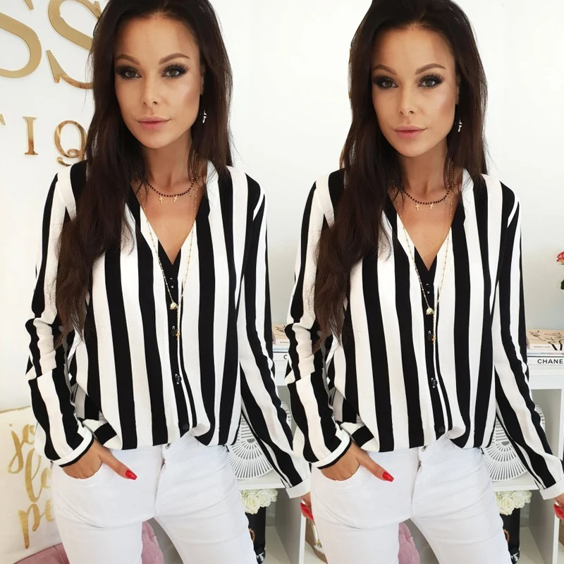 2018 Women Shirt Casual Blusas Femininas Tops Striped Long Sleeve Elegant Ladies Formal Office Blouse Plus Size Shirt clothing
2018 Women Shirt Casual Blusas Femininas Tops Striped Long Sleeve Elegant Ladies Formal Office Blouse Plus Size Shirt clothing