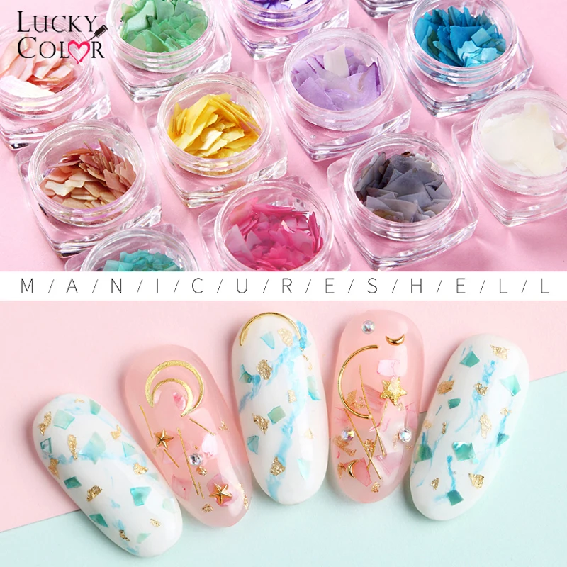 Ultra-thin 12 Colors/Set Irregular Natural Shell Abalone Pieces Nail Art Decoration Multicolored 3D Sequin DIY Nail Decals
Ultra-thin 12 Colors/Set Irregular Natural Shell Abalone Pieces Nail Art Decoration Multicolored 3D Sequin DIY Nail Decals