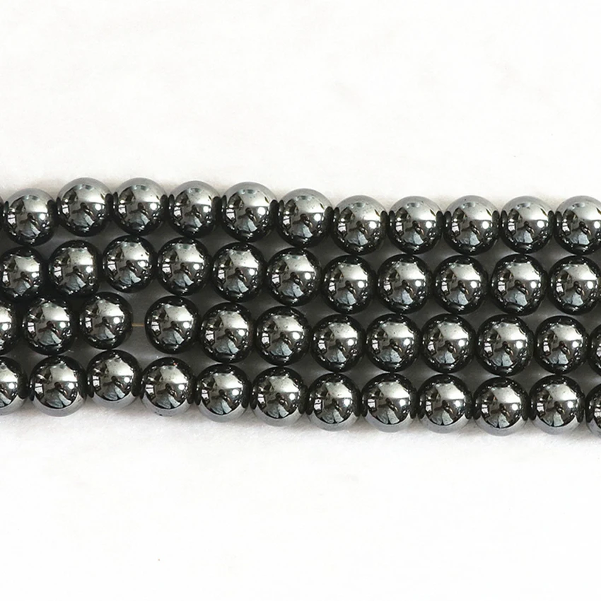 

Natural Stone Nomagnetic/Magnetic Black Hematite Japser 4 6 8 10 12mm Loose Round Ball Beads Jewelry Making Finding 15inch B219