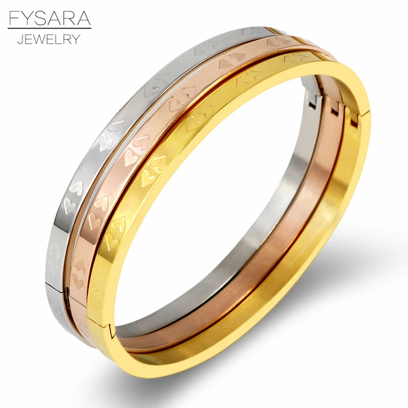 FYSARA 4mm Cute Romantic Heart Love Bangles & Bracelets For Women Stainless Steel Rose Gold Color Bangles Luxury Brand Gift
FYSARA 4mm Cute Romantic Heart Love Bangles & Bracelets For Women Stainless Steel Rose Gold Color Bangles Luxury Brand Gift
