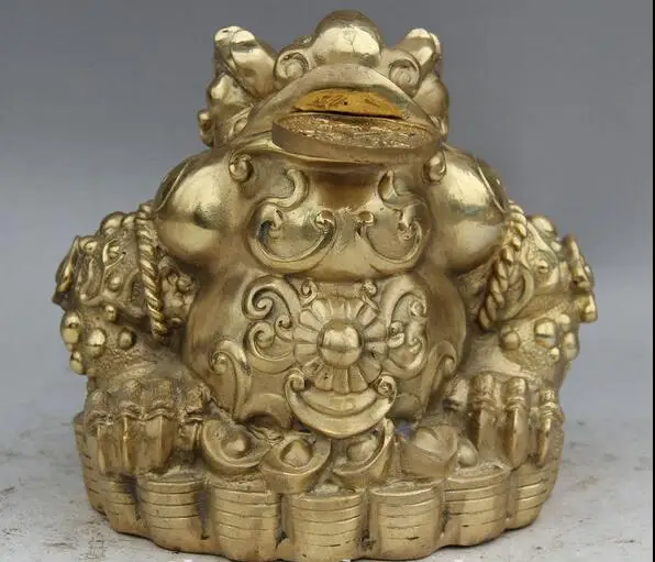 free 10" Chinese Folk Brass Wealth Coin Toad Spittor Money Statue Sculpture fast
free 10" Chinese Folk Brass Wealth Coin Toad Spittor Money Statue Sculpture fast