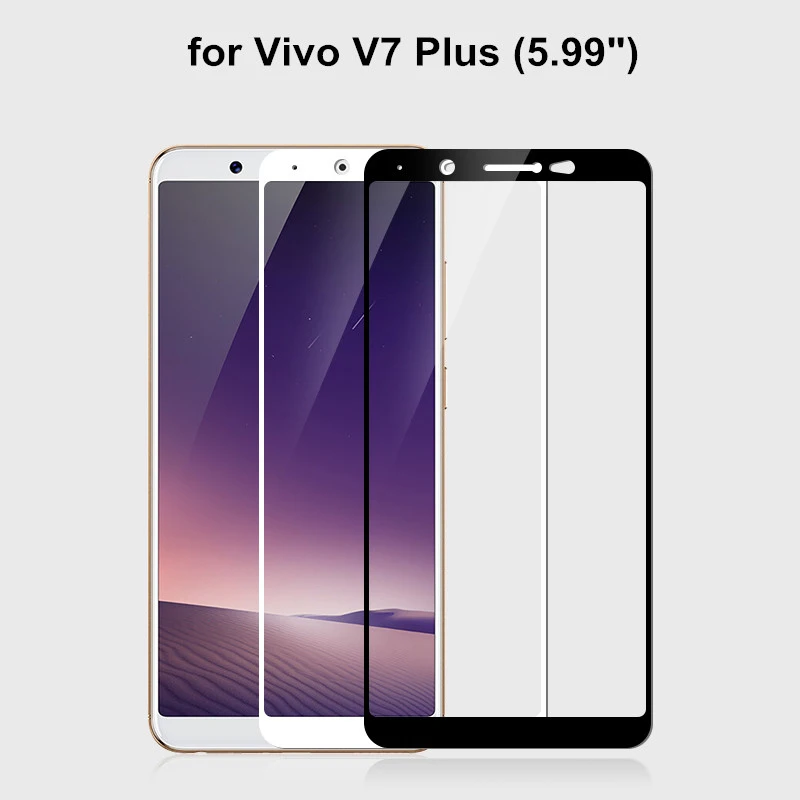 Закаленное 3d стекло для Vivo V7 Plus полноэкранная Взрывозащищенная защитная пленка