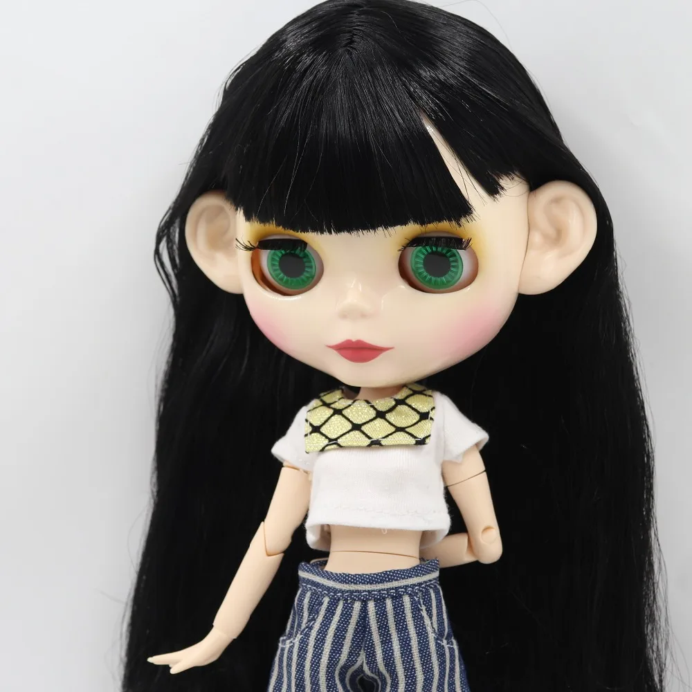 Кукла ICY DBS Blyth 1/6 bjd белая кожа для суставов тела черные волосы BL117 блестящее лицо