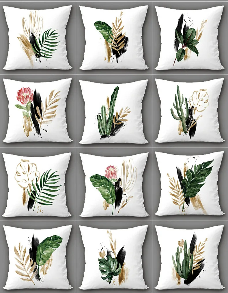 Ink Plants Cushion Cover Green Leaves Flower Decorative Pillow Covers Living Room Home Decor for Sofa Car Decorative Accessories
Ink Plants Cushion Cover Green Leaves Flower Decorative Pillow Covers Living Room Home Decor for Sofa Car Decorative Accessories