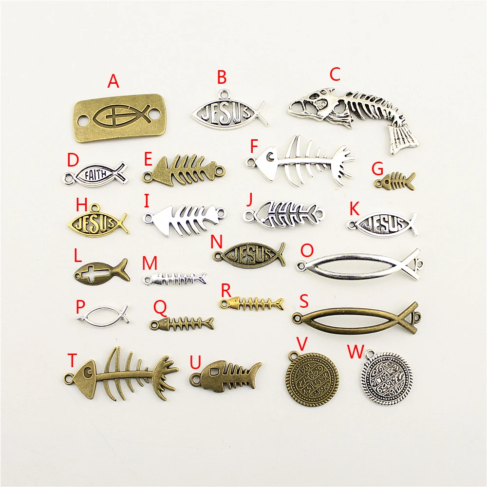 3 Piece Amulet Jesus Fish Bones Writing Charms Pendant For DIY Jewelry Making Handmade Bracelet Necklace Bag Accessories M094
3 Piece Amulet Jesus Fish Bones Writing Charms Pendant For DIY Jewelry Making Handmade Bracelet Necklace Bag Accessories M094