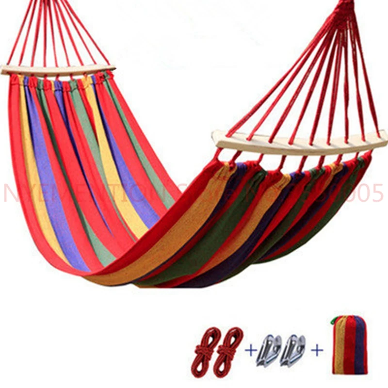

Two person Hammocks with stick Outdoor Furniture canvas hammock swing 300*150cm hanging chair hamac hangmat swing chair 1pcs