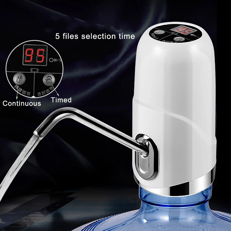 Water Dispenser USB Charging Electric Pressure Pump for Bottled Water Pump Automatic 5 files Selection Time LED Digital Display
Water Dispenser USB Charging Electric Pressure Pump for Bottled Water Pump Automatic 5 files Selection Time LED Digital Display